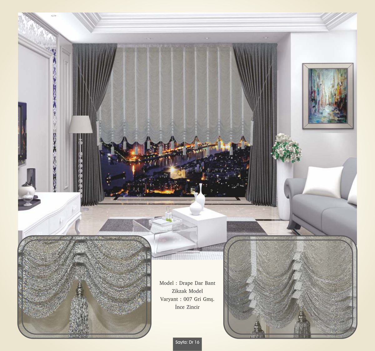 Drape İp Perde modeli 012