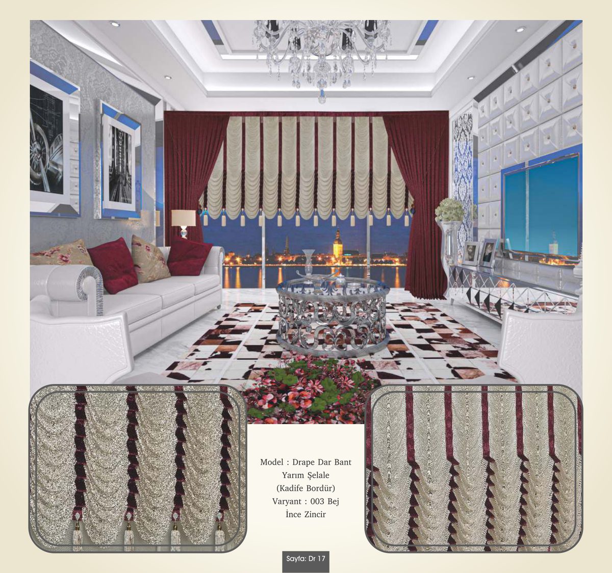 Drape İp Perde modeli 013