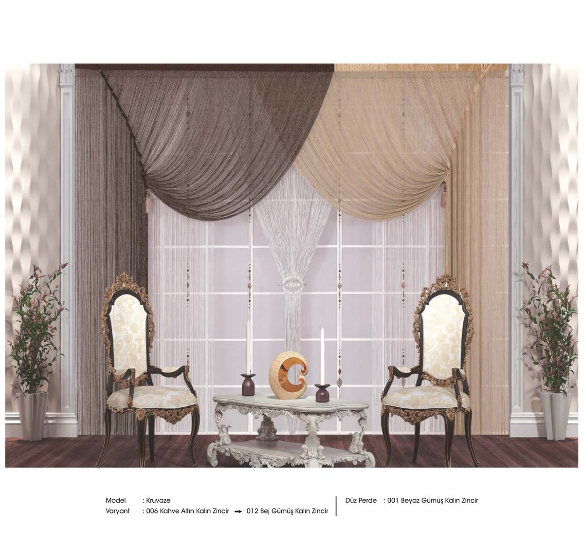 Drape İp Perde modeli 058