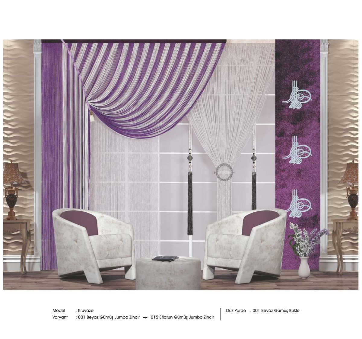 Drape İp Perde modeli 060