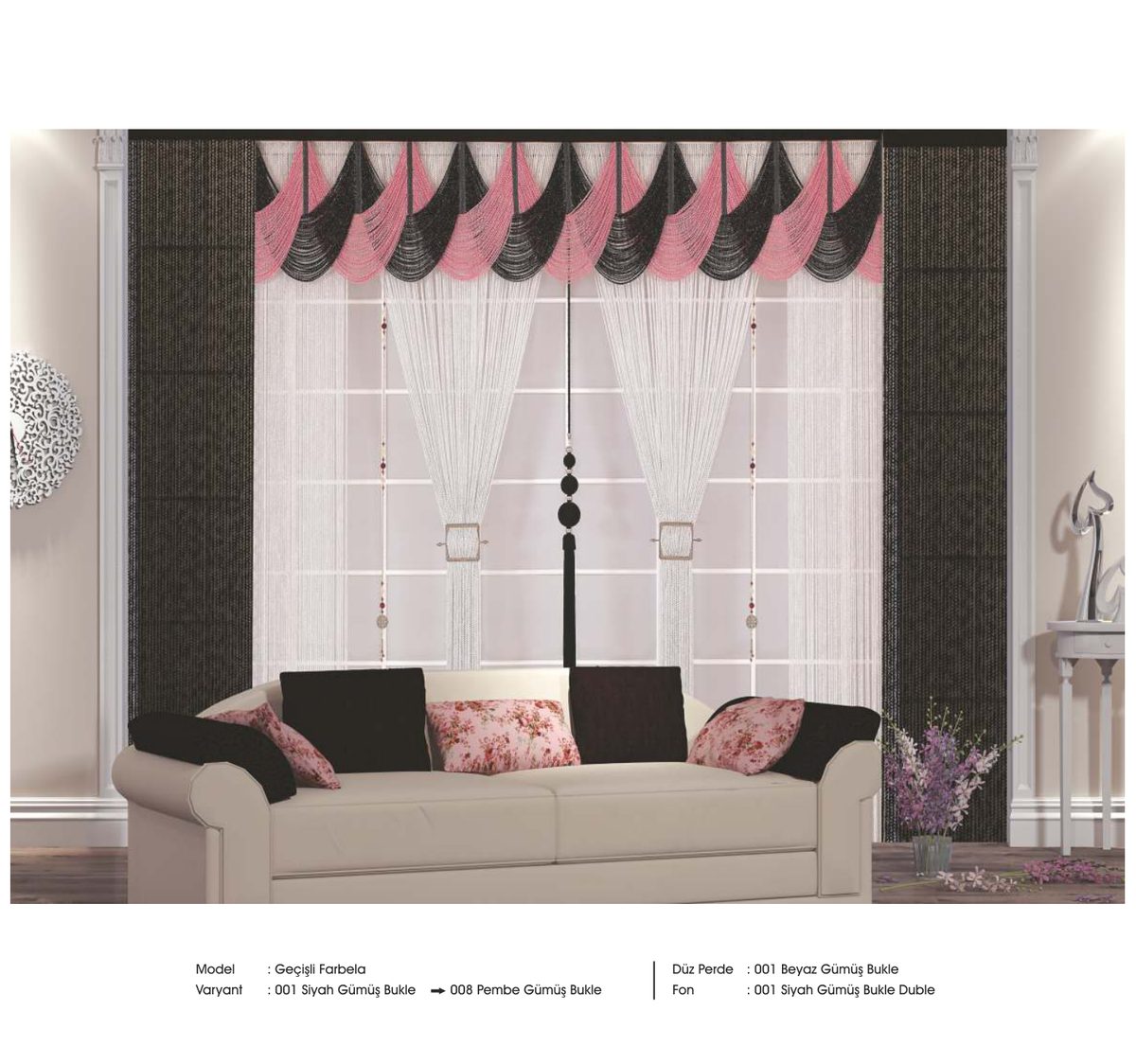 Drape İp Perde modeli 070